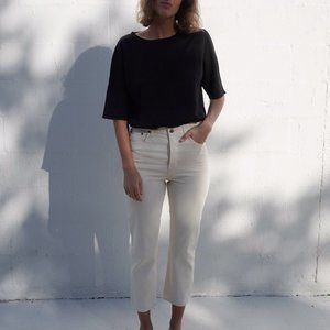 St. Agni Audrey Slim Crop Jeans in Natural